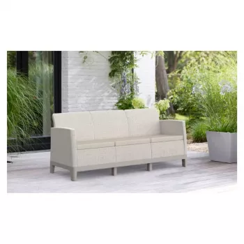 Vrtna dvosedežna sofa KETER Scandi Form 3-sedežna sofa kremenasto siva/svetlo bež