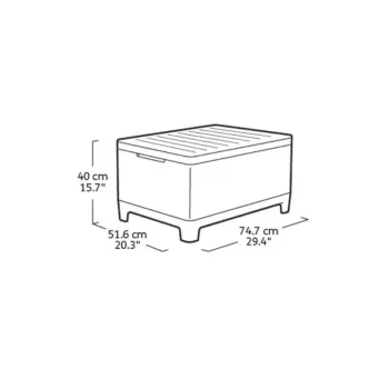KETER vrtna miza/škatla za shranjevanje Scandi Storage Table siva