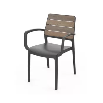 Vrtni stol KETER Deco Porto naslanjač oreh/siv