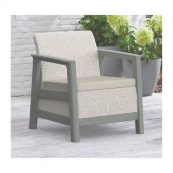 Vrtni set KETER Scandi Linea Balkon kremenasto siva/žajbljevo zelena v videzu kamna