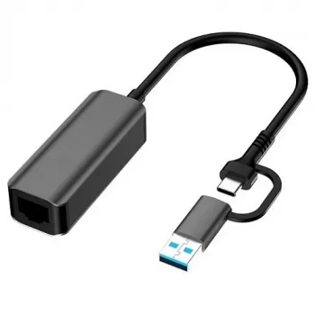 EXTRA DIGITAL adapter USB 3,0 A/ USB-C - RJ45, 1000Mbps, 0,15m