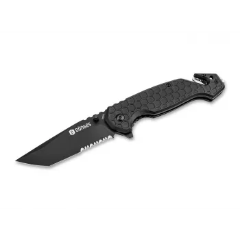 Žepni nož Dönges Basic Tactical 01DG003, črno nerjavno jeklo, Drop Point Combination Edge