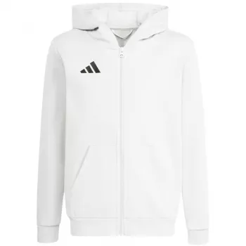 adidas Entrada 26 Full Zip Hoodie otroška pulover s kapuco bela KH1783 164cm