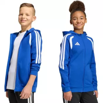 adidas Tiro 26 League Sweat Full Zip Hoodie otroška pulover s kapuco modra KF9102 140cm