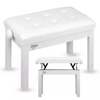 V-TONE PB3 WH klavirska klop, klop za klaviaturo, bela, umetno usnje