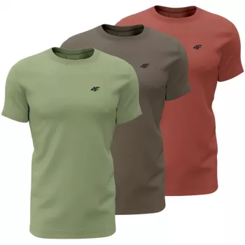 Moška majica 4F M4480, zelena, rjava, bordo, 4FWSS26TTSHM4480 90S, 4XL