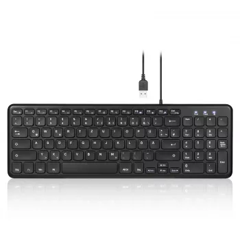 Perixx PERIBOARD-213 DE B žična USB tipkovnica, nemška postavitev (QWERTZ), škarjasti mehanizem, črna
