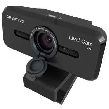 Creative Live! Cam Sync V3 2K QHD spletna kamera z dvema mikrofonoma in zaklopom za zasebnost, črna