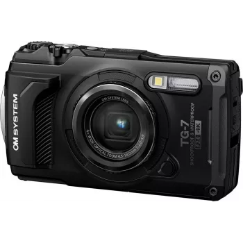 OM System Tough TG-7 črn robustni kompaktni fotoaparat, 12 MP, 4K video, vodoodporen do 15m