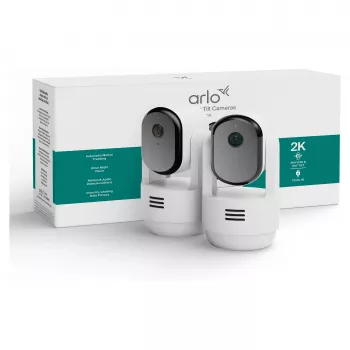 Arlo Essential 3 2K Pan-Tilt-Zoom notranja varnostna kamera (paket 2, bela)