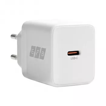 EFB Elektronik G301CE 30W USB-C GaN komplet polnilnika s 2m USB-C kablom, bel