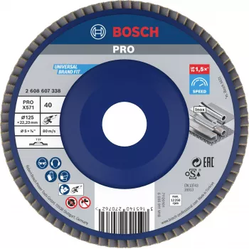 Bosch X571 Best for Metal lamelna brusilna plošča 125 mm P80 cirkonijev oksid 2608607338