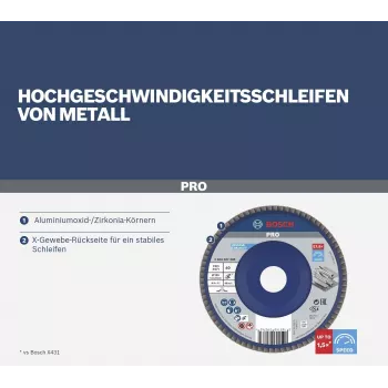 Bosch X571 Best for Metal lamelna brusilna plošča 125 mm P80 cirkonijev oksid 2608607338