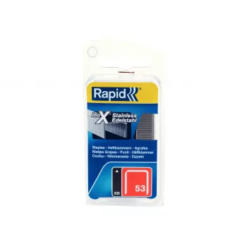 RAPID TOOLS tanke žične sponke tip 53, 6 mm, nerjavno jeklo, majhno pakiranje, na kartici z luknjo Euro, 1 kos (40109509)