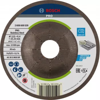 Bosch 2608600539 upognjena brusilna plošča 115 x 22,23 mm, 1 kos
