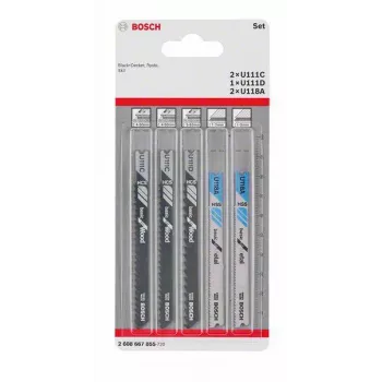 Bosch Accessories 2608667855 komplet listov za vbodno žago Basic za les in kovino, 5-delni, univerzalni nastavek
