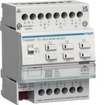HAGER TYMS646T grelni aktuator 6-kanalni KNX Secure
