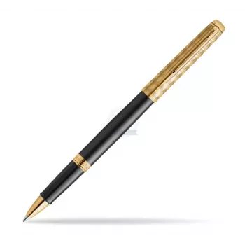 Waterman Hemisphere kemični svinčnik, fin, sijoče črn s kromiranimi oblogami, darilna škatla 2225136