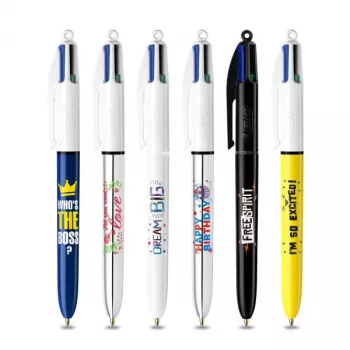 BIC 4 Colours kemični svinčnik, 6 kosov, modro ohišje, 4 barve črnila (modra, rdeča, zelena, črna), 1,0 mm srednja konica 9926071