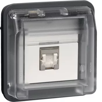 HAGER WNA226 podatkovna vtičnica UAE 8-polna oklopljena Cat.6 RJ45 bela