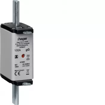 HAGER LNH1100MK NH1C 100A 500V gG varovalka z zgornjim indikatorjem, netrajno