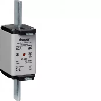 HAGER LNH2080MK NH varovalka 80A 500V gG velikost 2C z indikatorjem