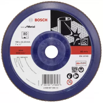Bosch X571 Best for Metal lamelni brusilni disk 180 mm, P40, cirkonijev korund, 22,23 mm izvrtina 2608607344