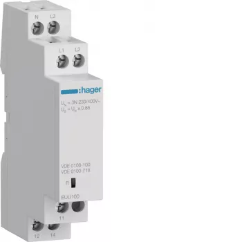 Hager EUU100 rele za nadzor faz, 3-fazni, 1 preklopni kontakt, 3x230/400V AC