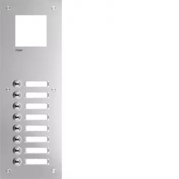 Hager RTQ108X sprednja plošča domofona, Mono avdio, 8 klicalnih tipk, bela