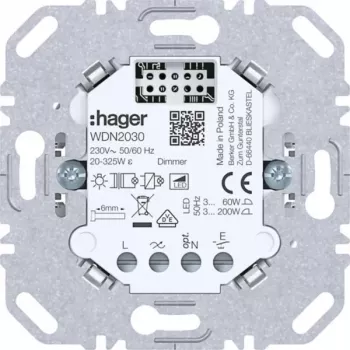 HAGER WDN2030 univerzalni vložek zatemnilnika, 1-kratni, podometni, 230V, 300W/100W LED