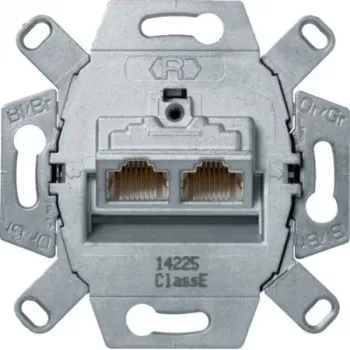 Hager WDF410866 priključna doza UAE 8/8-polna oklopljena Cat.6A RJ45 podatkovna doza