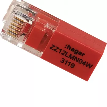 Hager zaključni upor ZZ12LMN04W RJ12 za modul LMN 120 Ohm