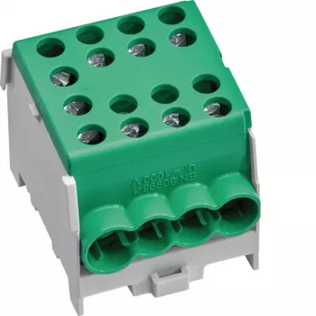 HAGER KH35E8 1-polni glavni odcepni priključni blok, 10-35 mm², 125 A, zelen