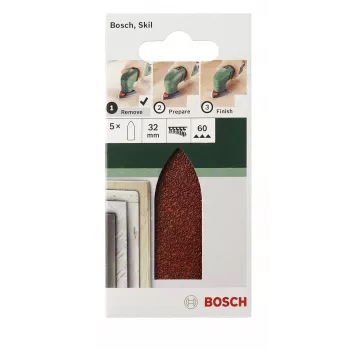 Bosch 2609256A38 delta brusilni papir, ježek, brez lukenj, zrnatost 80, kot 32 mm, 5 kosov