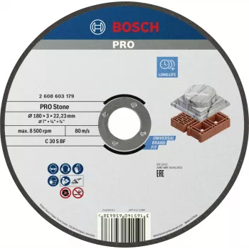 Bosch rezalna plošča 180 mm ravna izvedba tip 41 za kovino, 1 kos 2608603179