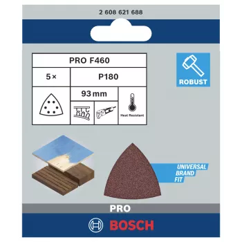 Bosch 2608621688 delta brusni papir, zrnatost 180, 93 mm, 5 kosov