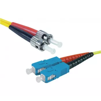 Exertis Connect ST/UPC na SC/UPC singlemode duplex optični patch kabel, 2m, OS2, LSZH, rumen 392882