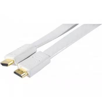 EXERTIS CONNECT ploščati kabel High Speed HDMI, pozlačeni priključki, vtič HDMI tip A na vtič tip A, bel, 1,8 m 128312