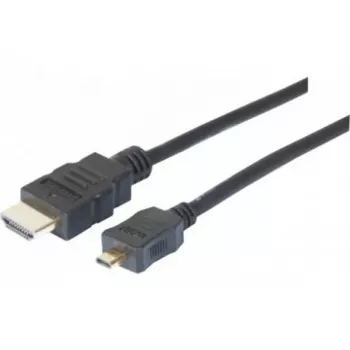 EXERTIS CONNECT kabel Micro HDMI High Speed z Ethernetom, pozlačen, HDMI tip A na Micro HDMI tip D, 1,0 m 128490