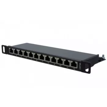 EXERTIS CONNECT Cat. 6A STP 10-palčni 0,5U 12-Port patch panel, črn 257312