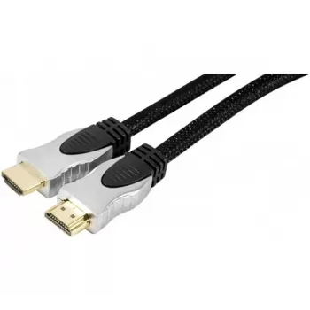 EXERTIS CONNECT hitri HDMI kabel z Ethernetom, pozlačen, pleten ovoj, 3,0 m, črn 127911