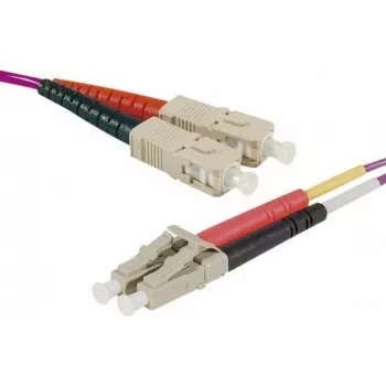 EXERTIS CONNECT 10m LC/UPC na LC/UPC OM4 večrodovni dupleks optični patch kabel, LSZH, erika vijoličast 392786
