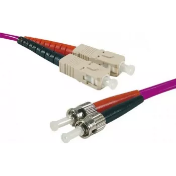 EXERTIS CONNECT OM4 optični patch kabel, 50/125 µm, 2x ST na SC Duplex, erika vijoličast, 1 m, UPC 392821