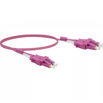 EXERTIS CONNECT Uniboot optični patch kabel, 50/125 µm OM4, LC Duplex na LC Duplex, UPC, erika vijoličast, 3,0 m 392953