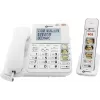 Geemarc AMPLIDECT COMBI-PHOTO 295 žični telefon za starejše s snemalnikom, foto tipkami, osvetljenim zaslonom, bel