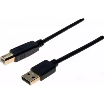 EXERTIS CONNECT premium kabel USB 2.0, pozlačen, USB A na USB B, 1,0 m, črn 532427