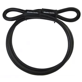 Master Lock 72EURD varnostni kabel z zankastimi konci, 4,5 m pleteno jeklo, črn