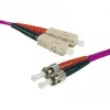 EXERTIS CONNECT OM4 optični patch kabel, 50/125 µm, 2x ST na SC dupleks, erika vijoličast, 10 m 392826
