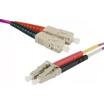 EXERTIS CONNECT optični patch kabel Eco, 50/125 µm, OM4 vlakno, SC dupleks vtič/LC dupleks vtič, erika vijoličast, 3,0 m UPC UPC brušenje (392803)