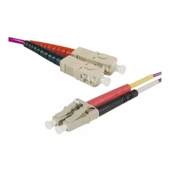 EXERTIS CONNECT optični patch kabel Eco, 50/125 µm, OM4 vlakno, SC dupleks vtič/LC dupleks vtič, erika vijoličast, 3,0 m UPC UPC brušenje (392803)